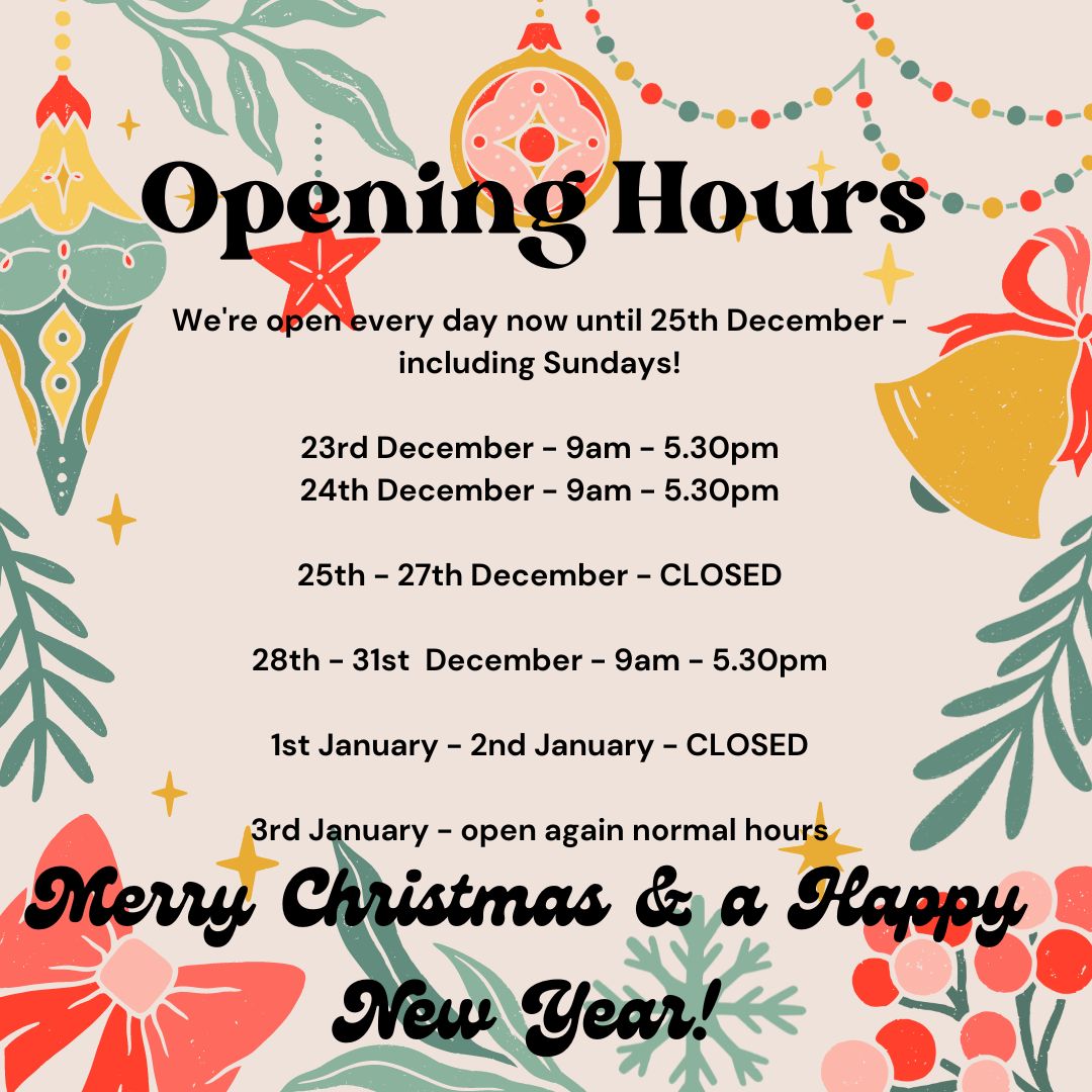 Christmas Opening Hours Kenilworth Books
