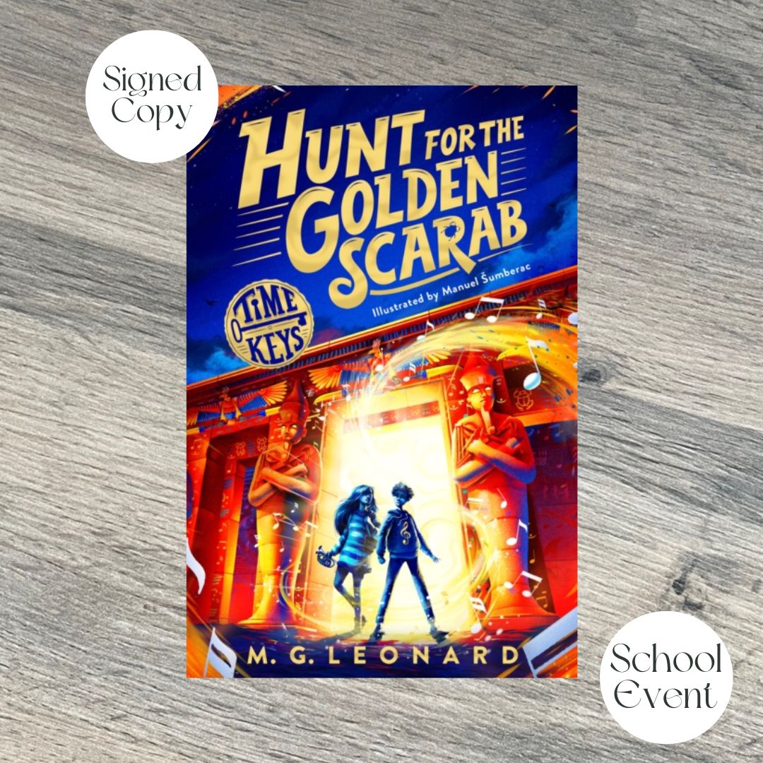 Hunt For The Golden Scarab by M. G. Leonard SIGNED COPY